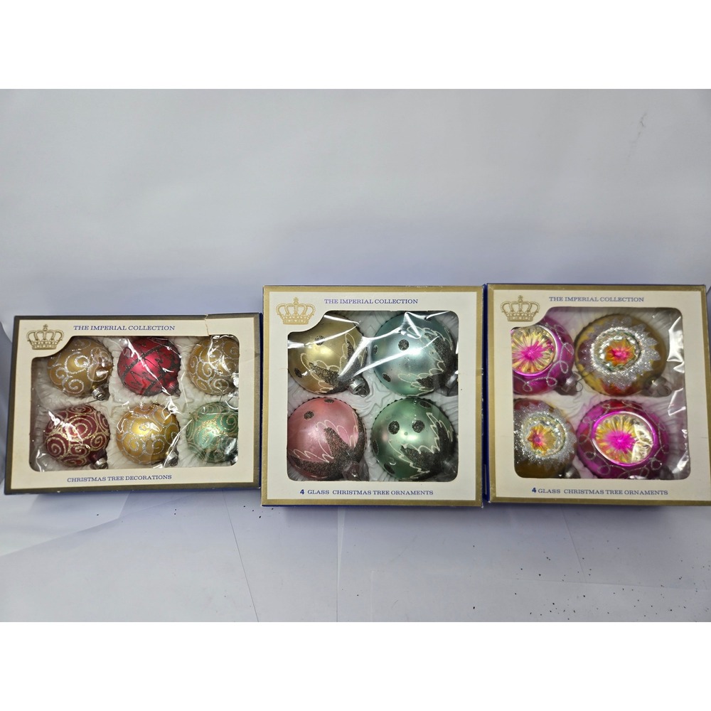 Vintage Sears Imperial Collection Glass Ornaments West Germany Lot of 14 MCM